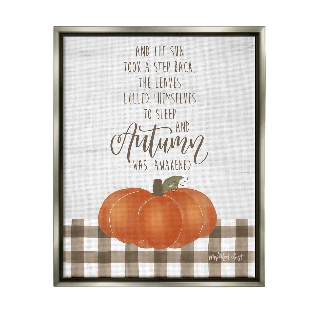 Stupell Industries Autumn Seasonal Phrase Framed Floater Canvas Wall Art